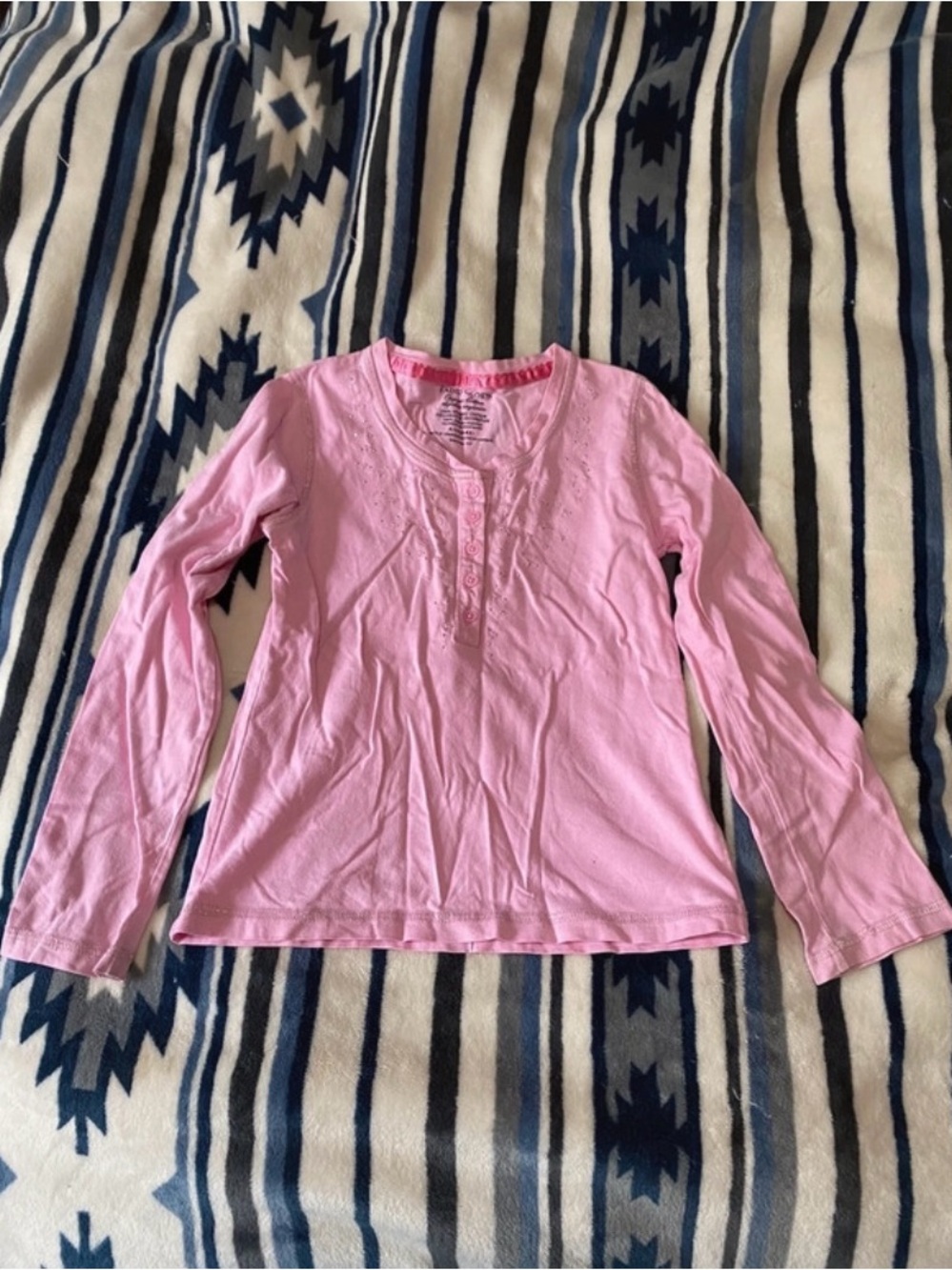 Girls long sleeve sparkly embroidered tee